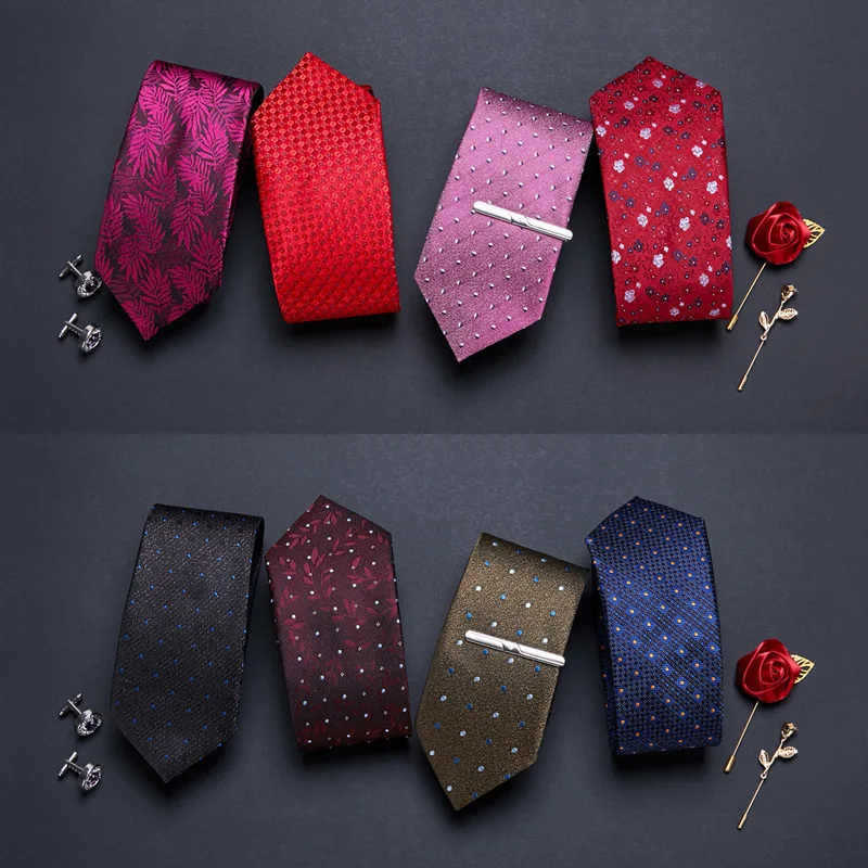 Men's Korean Business Dress Polyester Jacquard Tie Wedding Party Shirt Accessories Sales In Multiple Styles