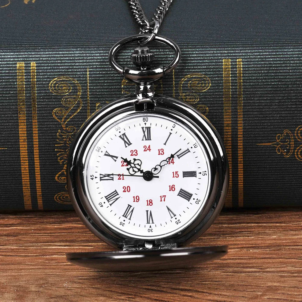 Roman Dial Pocket Watch Vintage Style Pendant Clock Lightweight Portable Time Teller Exquisite Detail Ideal Gift for Family
