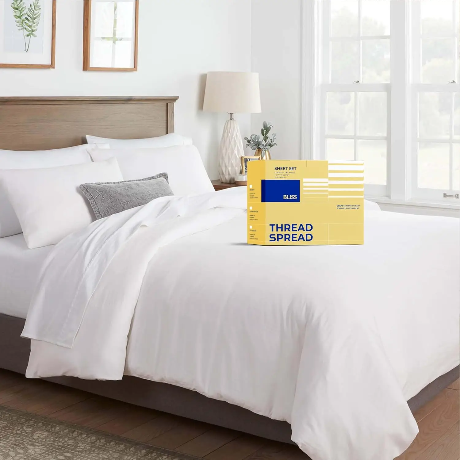 

Комплект постельного белья из египетского хлопка, размер King/California King, 3 предмета с наволочками, застежкой-молнией и узлами по углам, белый цвет