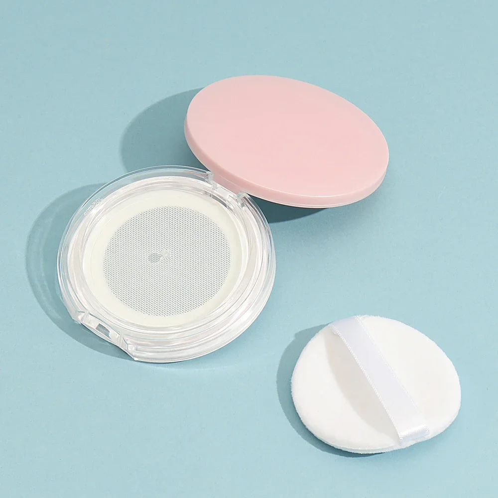 3g reutilizável plástico vazio pó caso portátil diy vazio recipiente de maquiagem pó solto caso compacto com espelho e peneira líquida