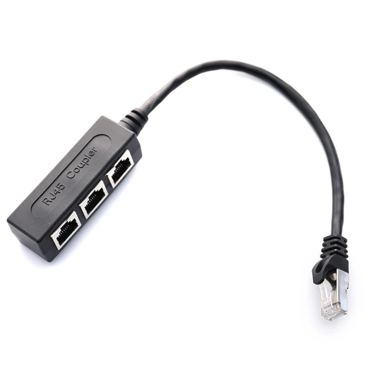 RJ45 Splitter LAN Ethernet Network RJ45 Connector Splitter Adapter Cable For PC Networking Extension 1 Male To 3 Female Cable