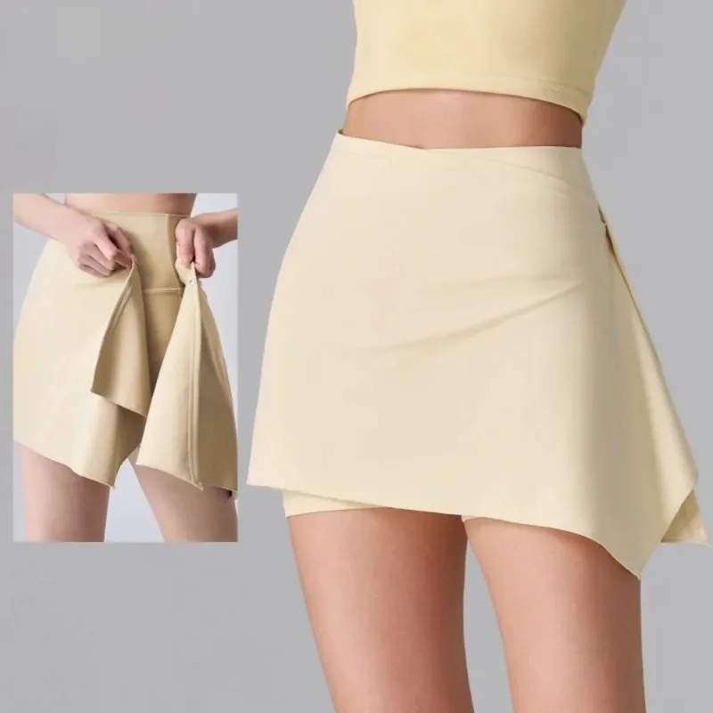 

Women's 2-in-1 Anti-Sheer Sports Skort – Running Workout Tennis Badminton Pilates Yoga Shorts Skirt for Spring Summer Activewear