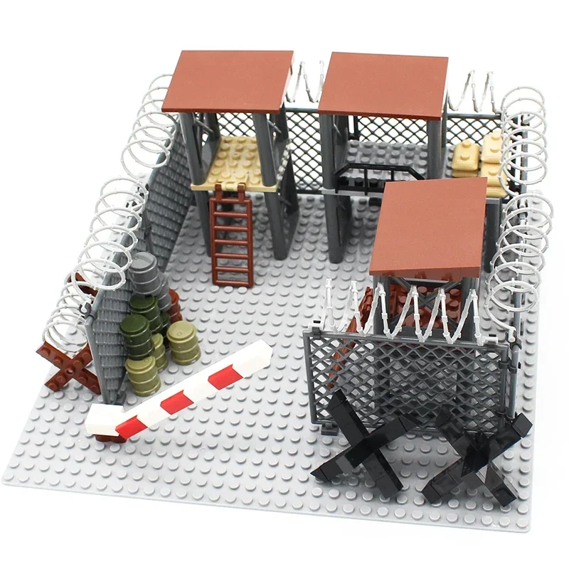 

Building Blocks WW2 Army Military Sentry Tower Combat Center Self Defense Accessories Pack Battlefield Bunkers Scene