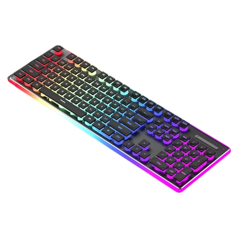104Key USB Cord Keyboards Silents Mechanical RGBs Backlit IPX4 Waterproof Dustproof For Laptop Computer Accessories 