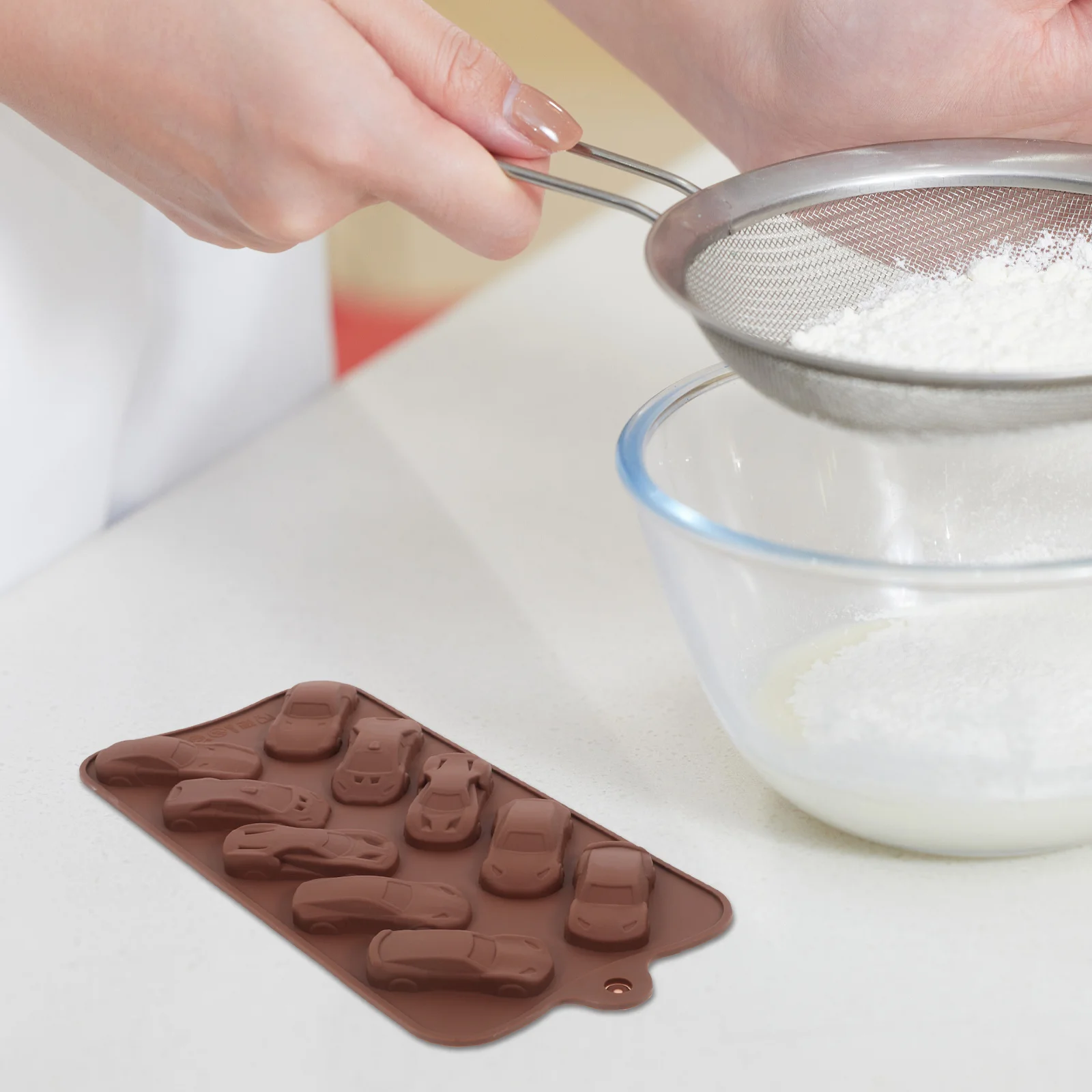 

Non Stick Silicone Molds for Cake Fondant Chocolate Gummies Handmade Projects Car Truck Shapes Durable Easy Use