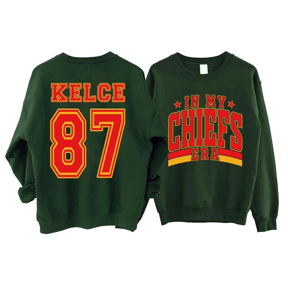 In My Chiefs Era Oversized Sweatshirt Travis Hoodie Travis Kelce Crewneck Football Hoodie Fan Gift Tops