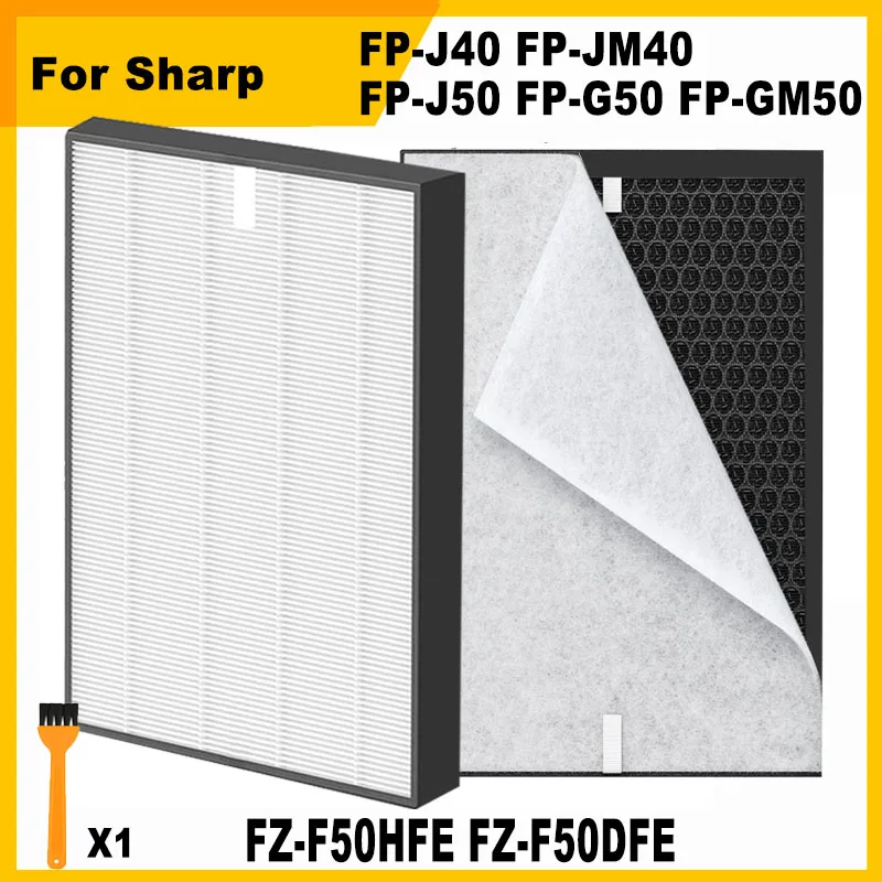 FZ-F50HFE FZ-F50DFE Сменный HEPA и угольный фильтр для очистителя воздуха Sharp FP-J40 FP-JM40 FP-J50 FP-G50 FP-GM50