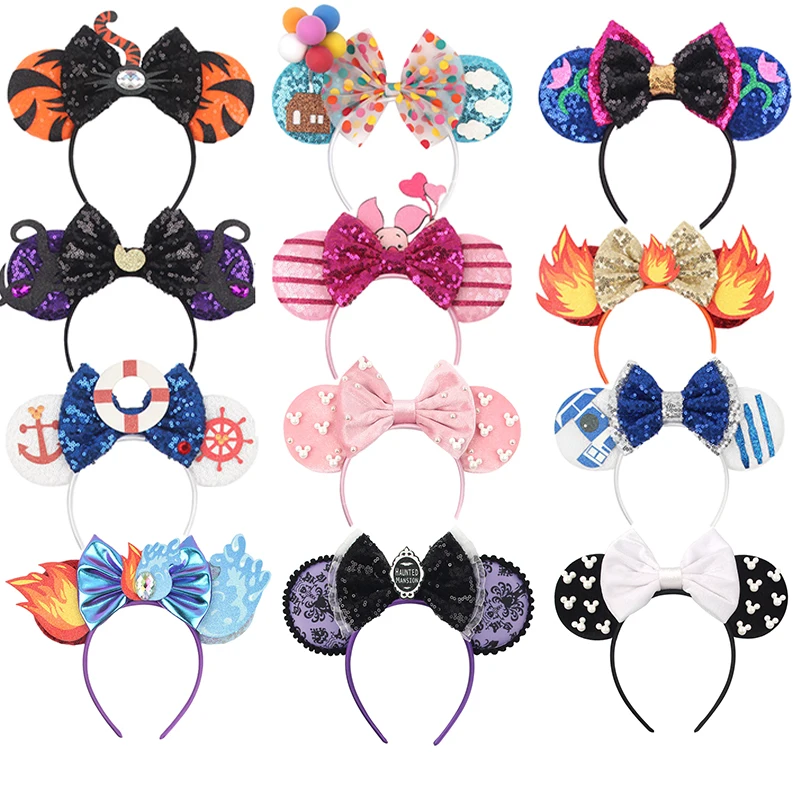 Nieuwe Elementaire Oren Hoofdband Wade Ember Mickey Mouse Strik Haarband Vrouwen Kids Pop Party Karakter Diy Haaraccessories