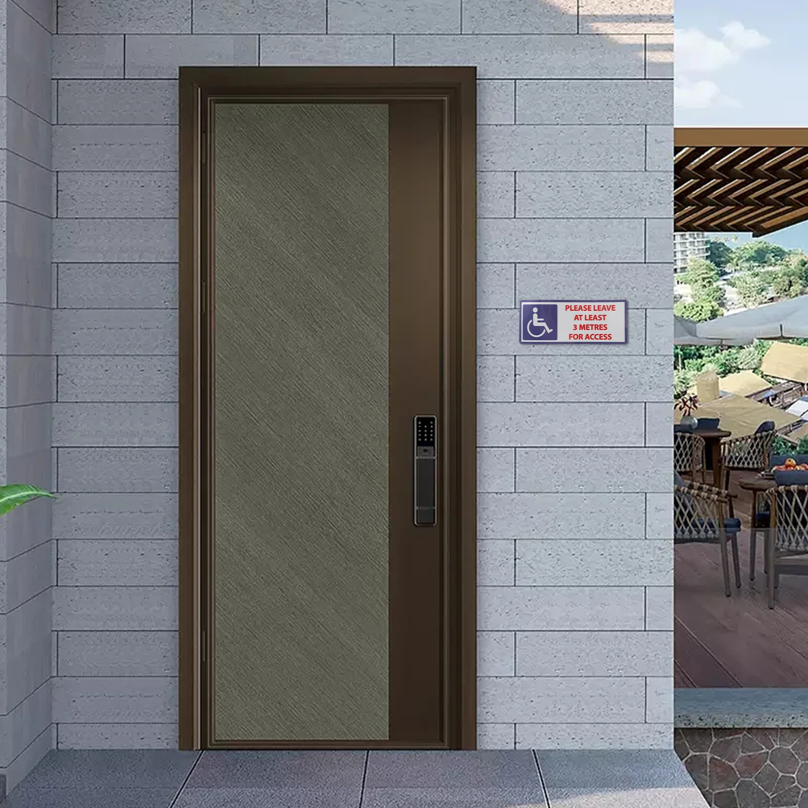 ملصق تحذير للمعاقين بعرض 3 أمتار علامة أمان متينة مقاومة للماء للاستخدام الداخلي والخارجي للمعاقين #1