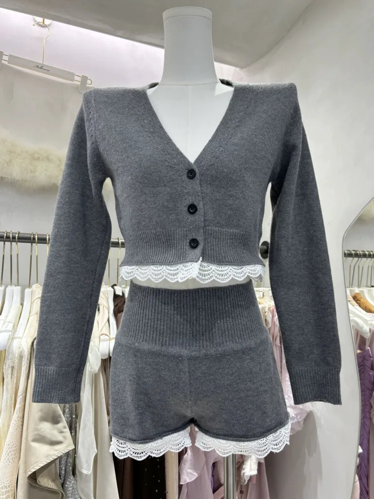 2024 new autumn Elegant cardigan tops Sweater+pant sets Casual outerwears 2 piece sets women outfit conjuntos femininos y2k