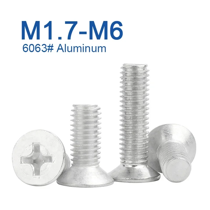 M1.7 M2 M2.5 M3 M4 M5 M6 6063# Aluminum Alloy Phillips Flat Countersunk Screw GB819
