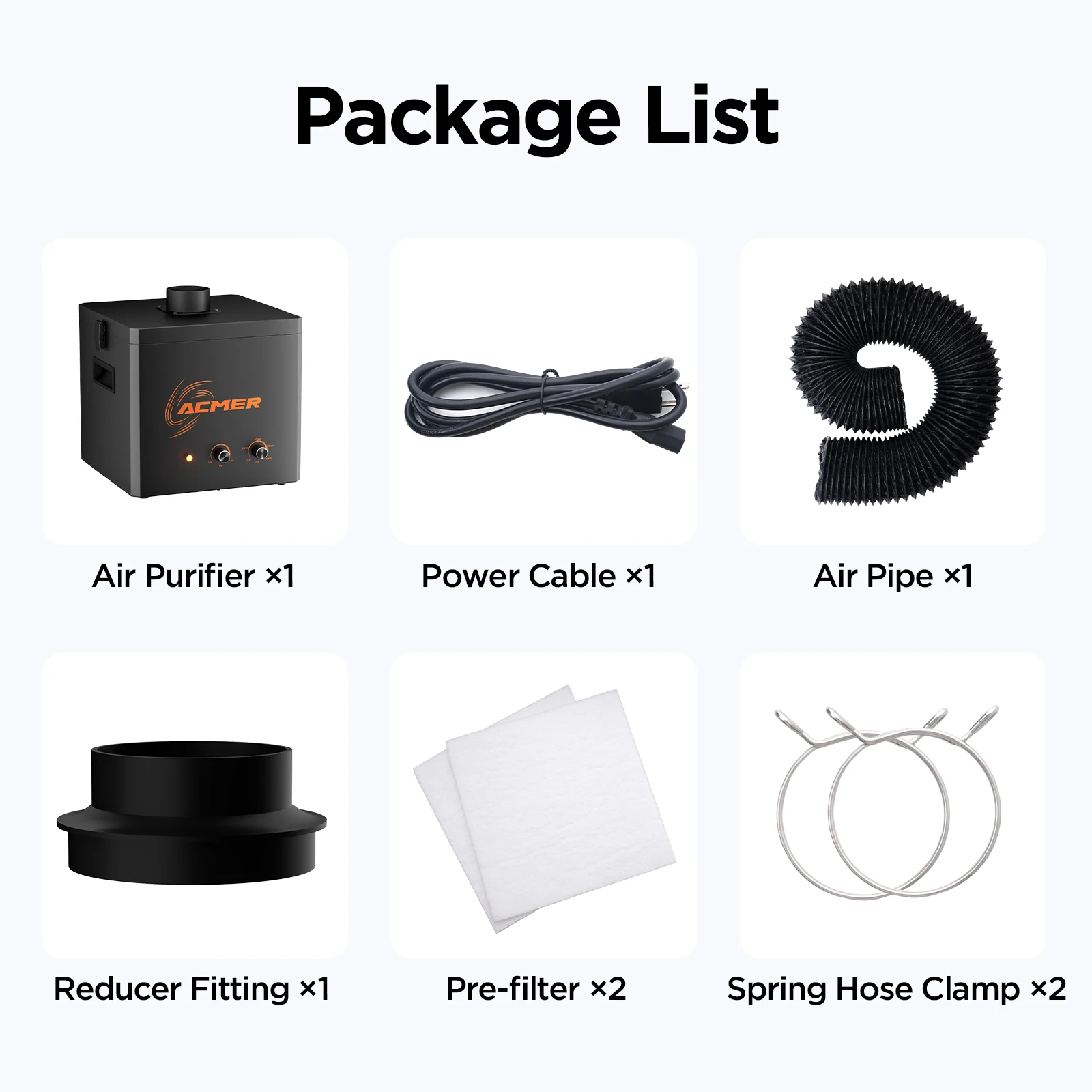 ACMER AP220 Smoke Air Purifier Low Noise 3-layer Replaceable Filter Element Fume Dust Extractor For Laser Engraver Filters Smoke