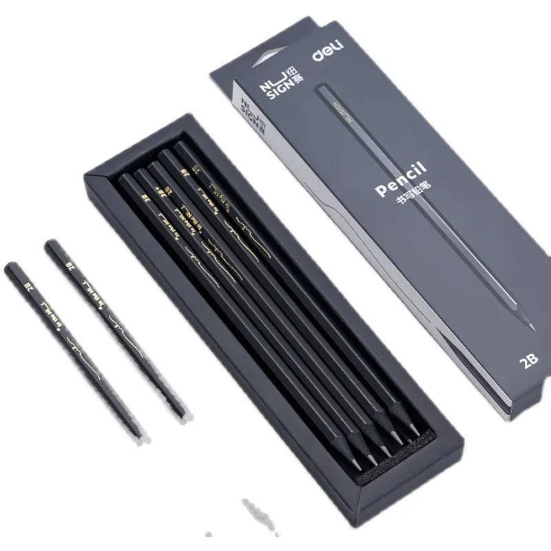 

Deli Pencils 10pcs High Quality Wooden Black Pencils for School Supplies Art Drawing Pencil 2B HB Stationery Accessories Cuter