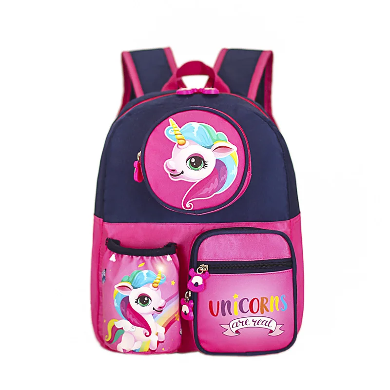 Menina menino bonito dinossauro unicórnio sacos de escola oxford crianças anime mochilas no jardim de infância nova luz dos desenhos animados crianças mochila quente