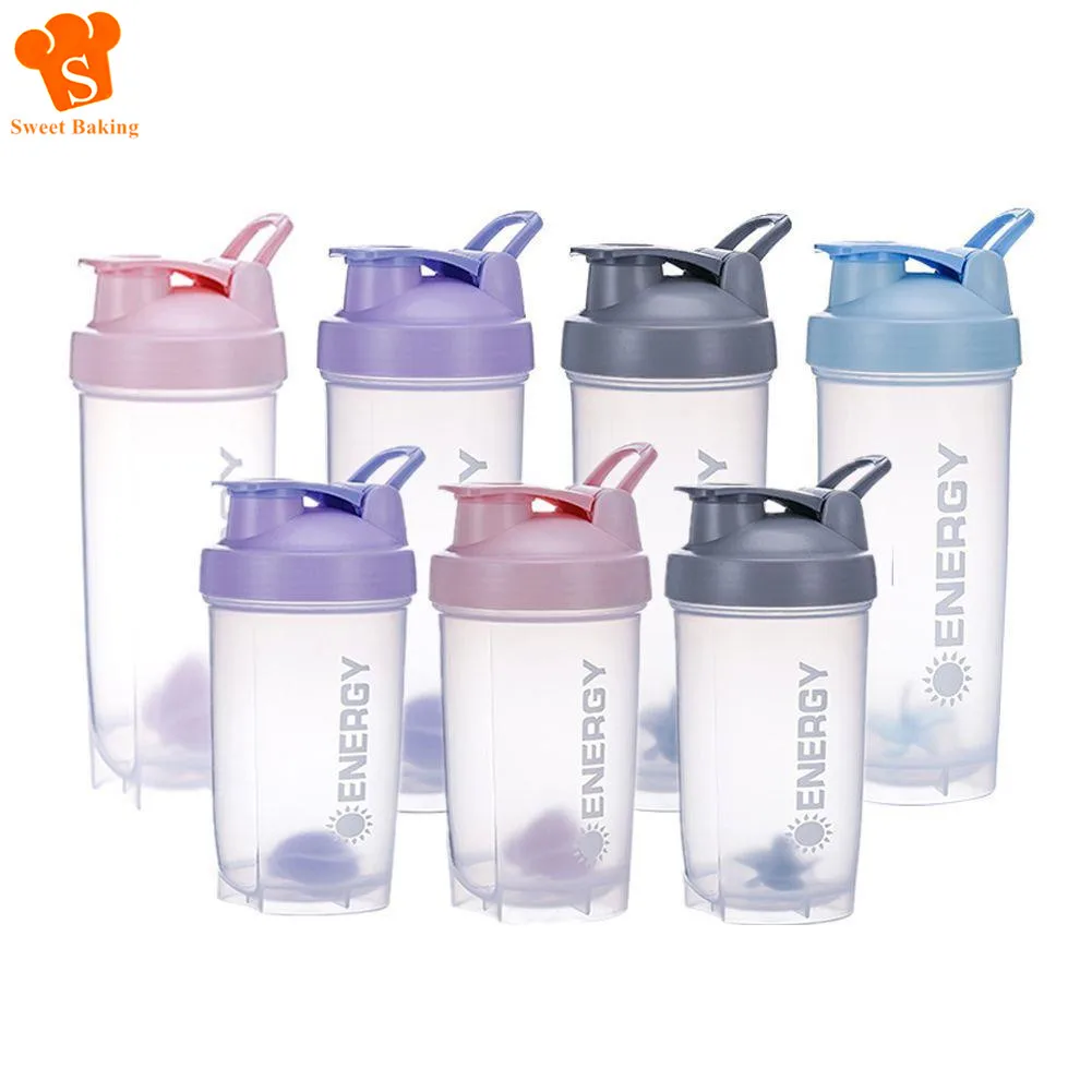 500/700ml Portable Shaker Bottle with Stirring Ball Is Perfect for Protein Shakes and Pre-workout Water Bottles without BPA