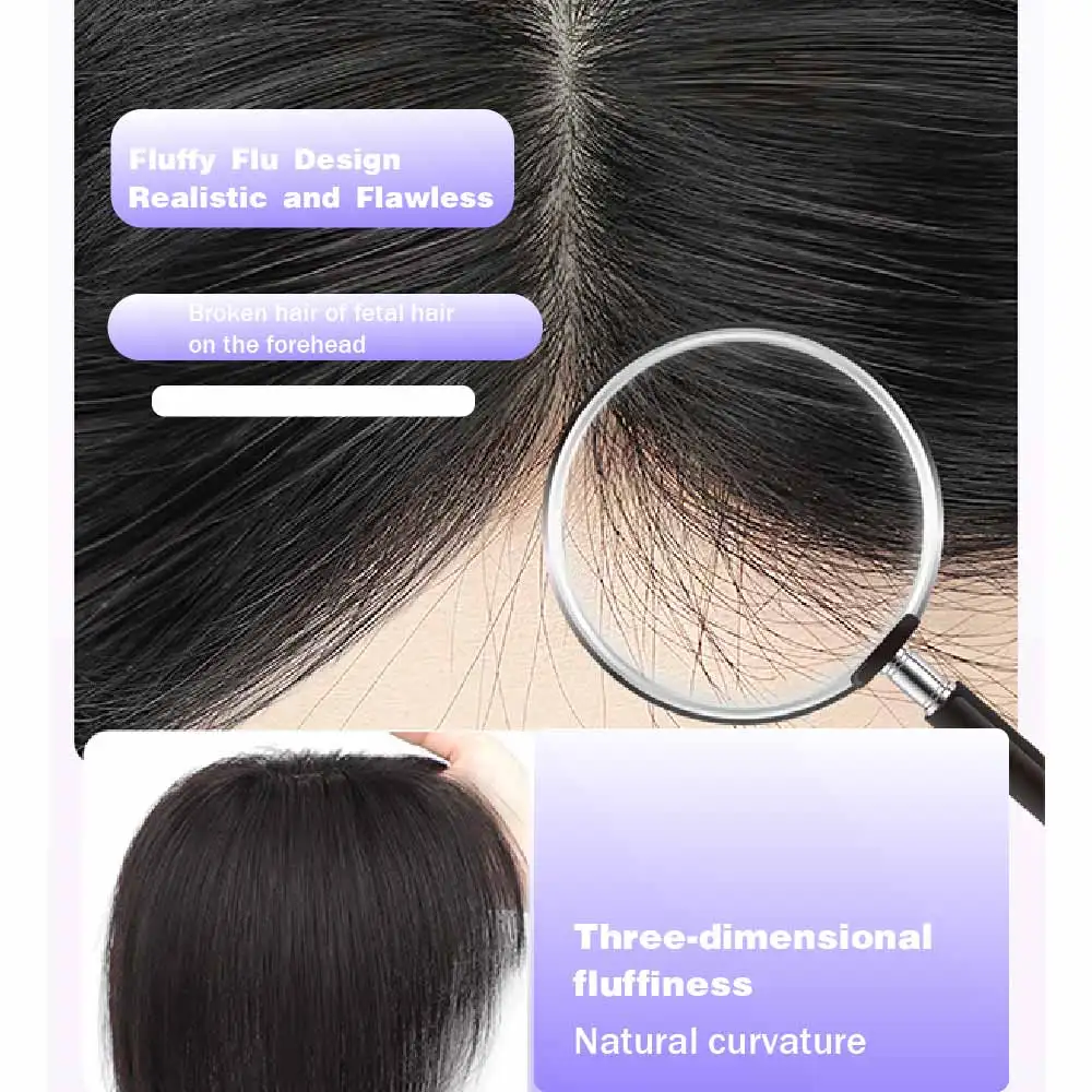 Hair Bangs Hair Topper Synthetic Clip In Hair Extensions Elegant For Daily Use The hair on the top of the eight character bangs