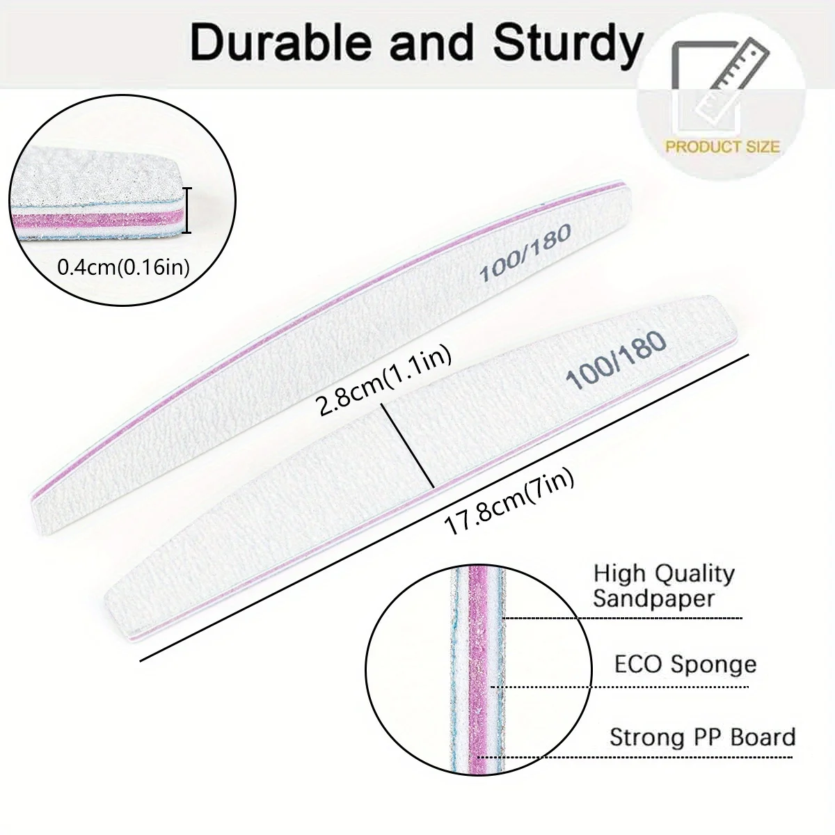 10 szt. Zestaw do manicure: pilniki profesjonalne 100/180 grit, blok polerujący z gąbki, pędzel, nożyczki do paznokci, zestaw z obcinaczem do skórek i popychaczami do skórek dla kobiet.