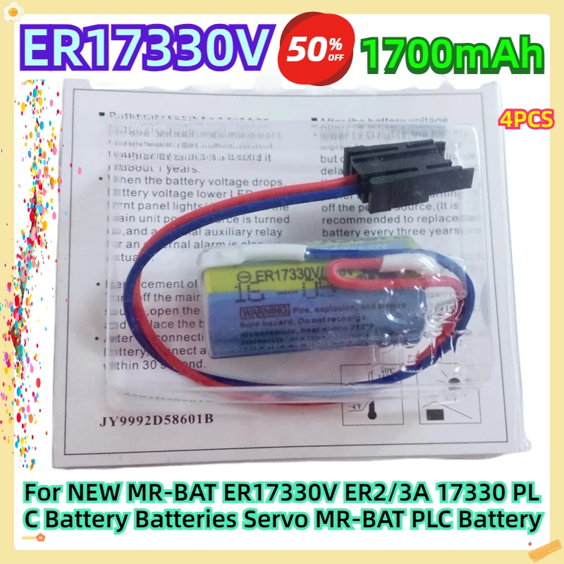 

For NEW MR-BAT ER17330V ER2/3A 17330 3.6V PLC Battery Batteries Servo MR-BAT PLC Battery