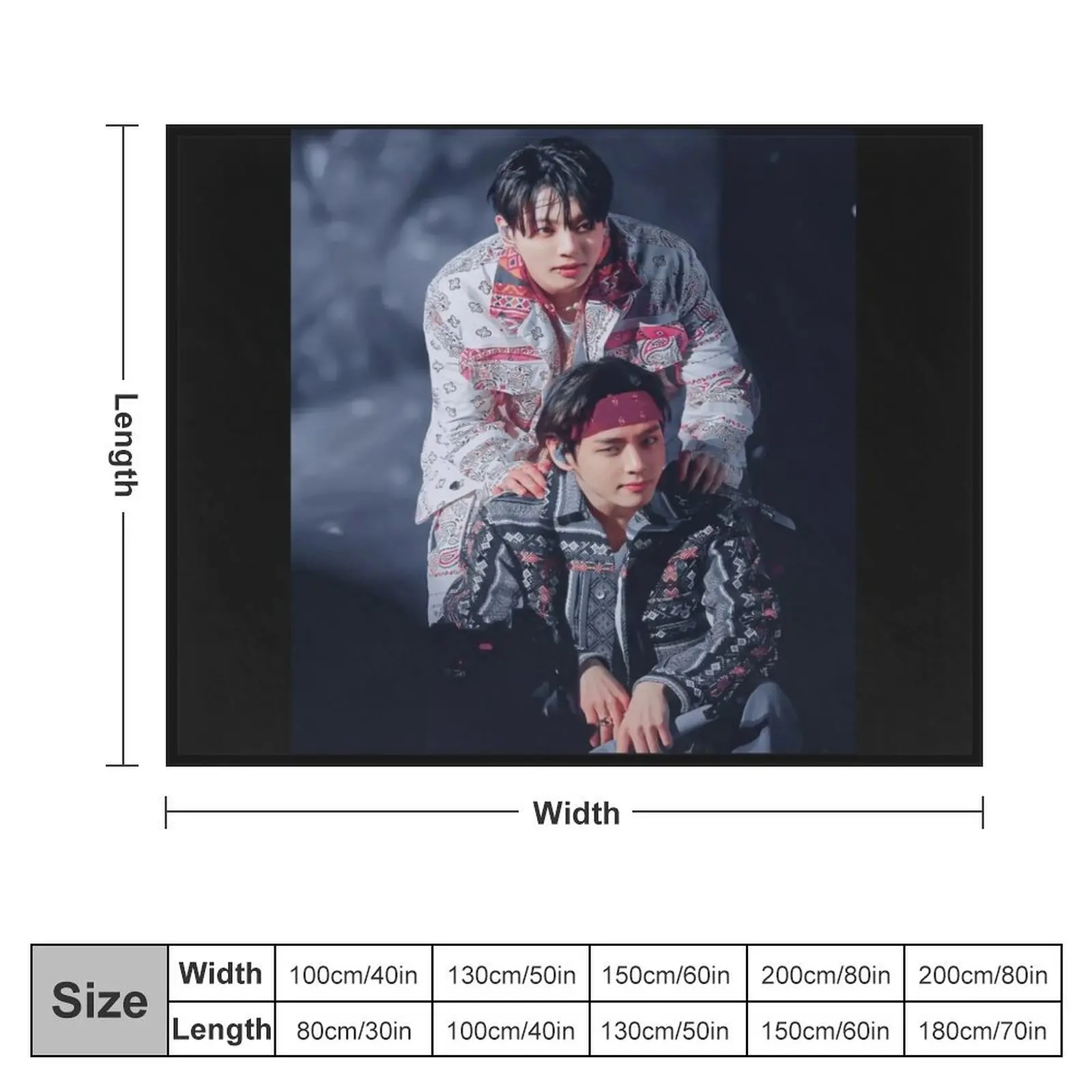 taekook ptd stage photo Throw Blanket Stuffeds decorative Blankets