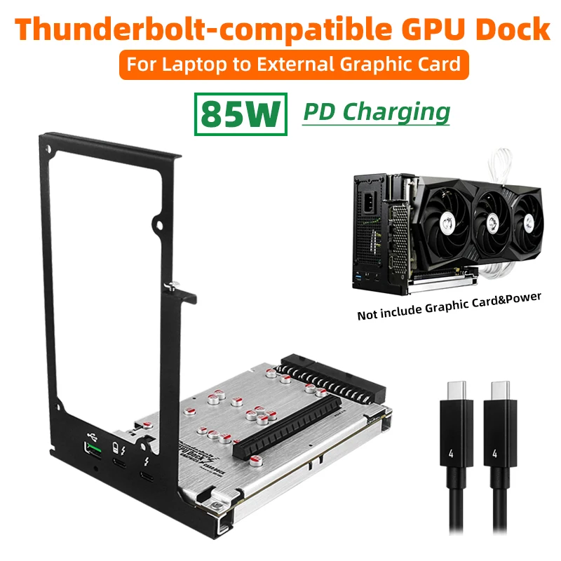 

TH3P4G3 85W PD Charging Thunderbolt-compatible GPU Dock for Laptop Notebook to External Graphic Card 40Gbps for Macbook Windows