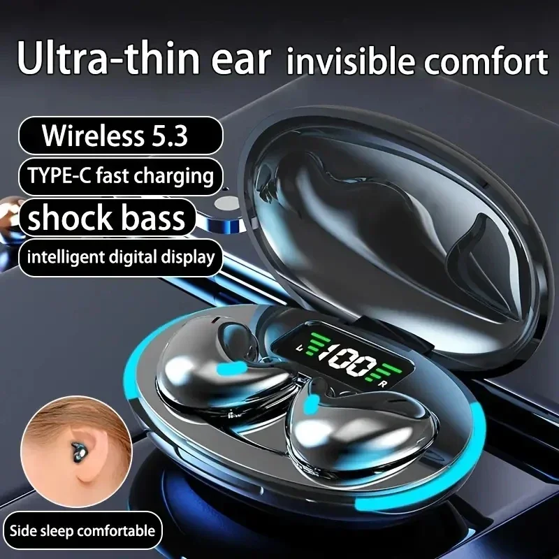 

X55 Mini Wireless Earphones with Mic Noise Reduction TWS Bluetooth Headset HIFI Stereo Music Waterproof for Sports and Sleep