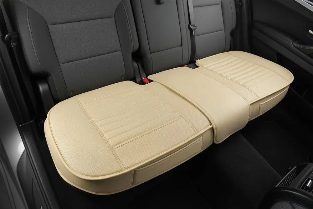 

Универсальный чехол на заднее сиденье, дышащая искусственная кожа с нескользящим дном, 4-сезонная защита автомобильной скамейки (бежевый, 61x20,5 дюймов)