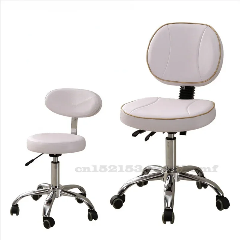 Silla de belleza de cuero PU simple, silla de Odontología de técnico médico, silla giratoria silenciosa, elevador de uñas artísticas, taburete