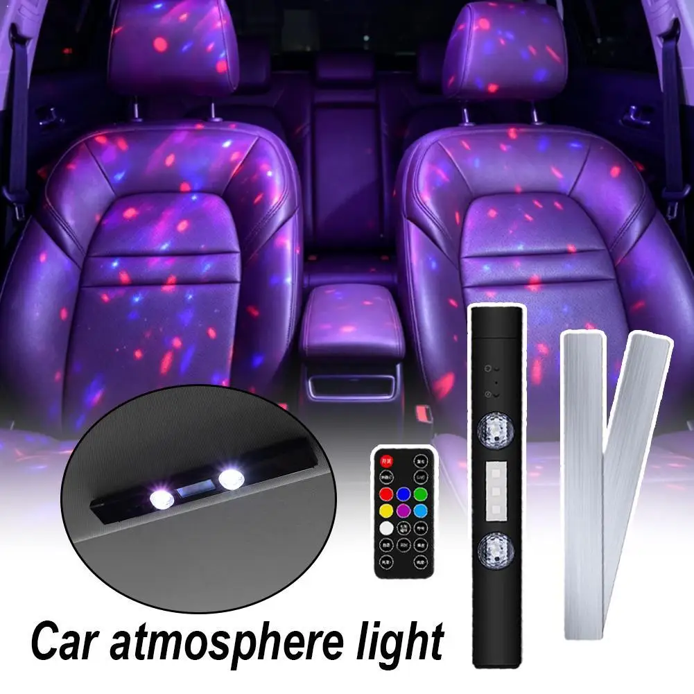 Car Ambient Light USB RGB Rhythm Lamps LED Interior Foot Light Wireless Remote Control Voice Activated Flashing Party Lamps Set