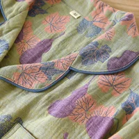 2026 Japanese Spring and Autumn New Women's Pajama Set 100% Cotton Vintage Long sleeved Pants Two Piece Set for Home Furnishings - Image 5