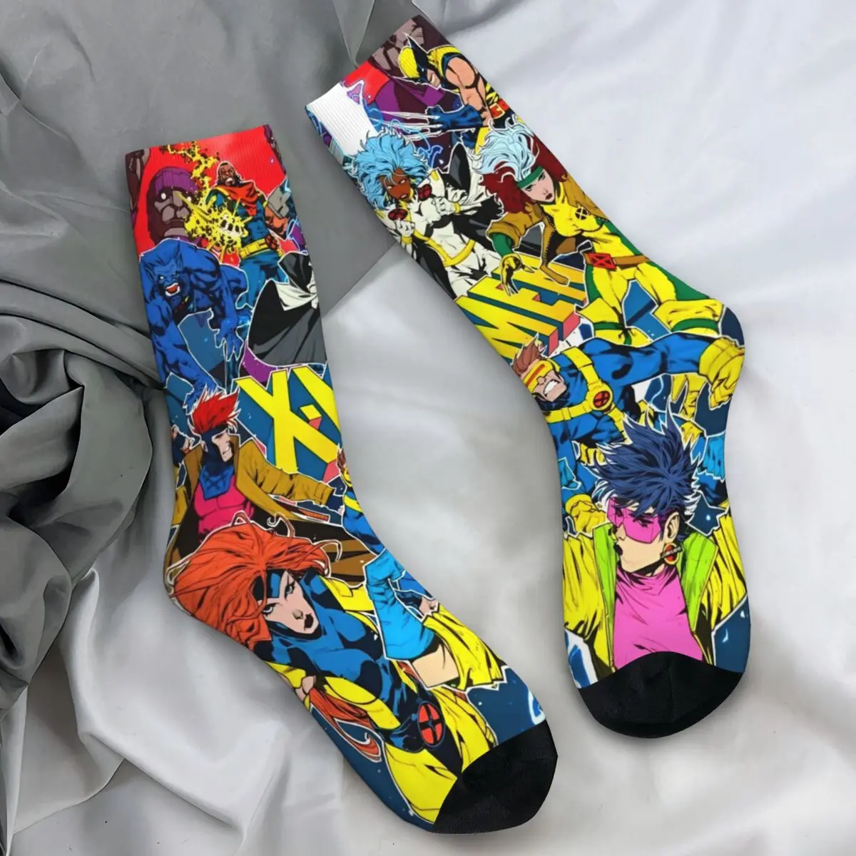 X-Men Socks Marvel Heroes Leisure Stockings Unisex Men Soft Skateboard Socks Winter Pattern Anti Sweat Socks