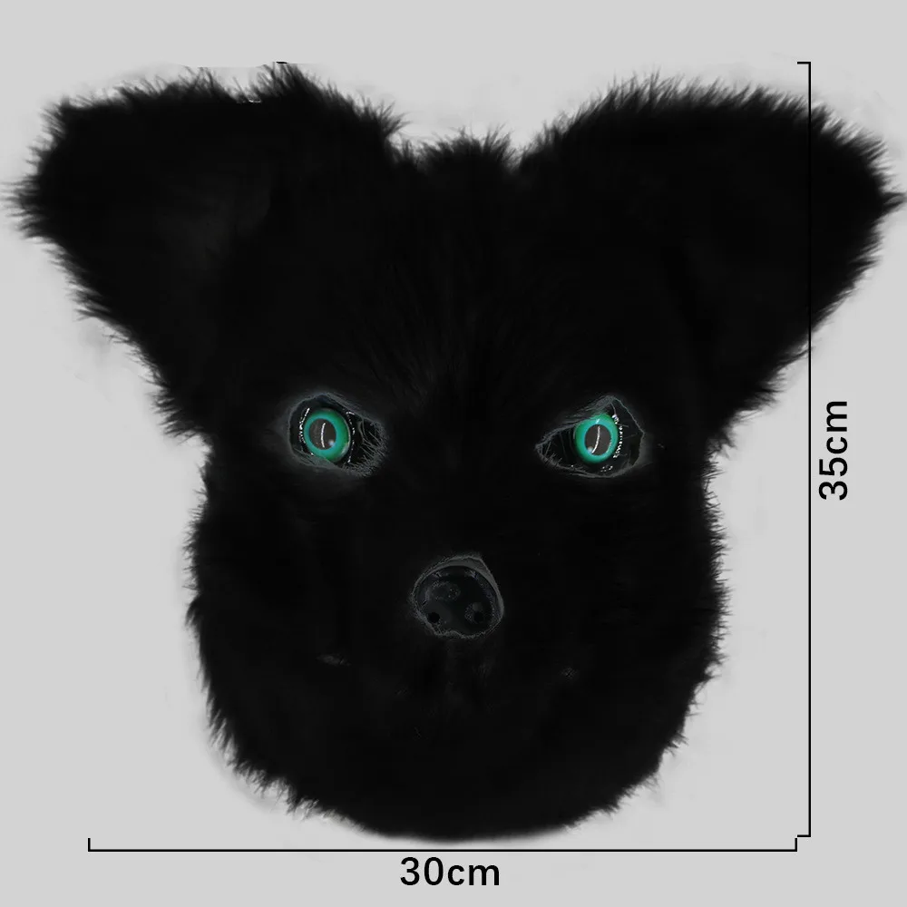Tier-Wolfmasken Gesichtsmasken aus Kunstfell Hund Fuchs Halloween Cosplay Kostüm Maskerade – Detail 3