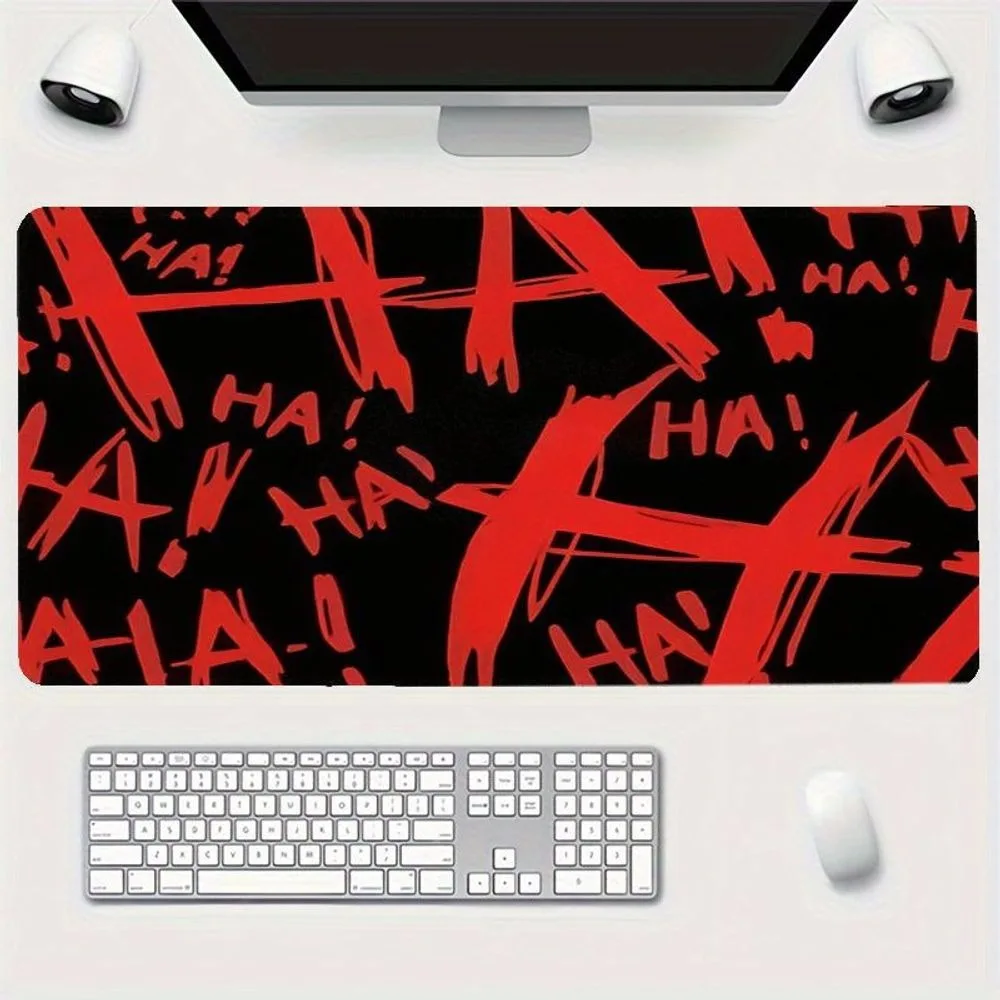 "Passionate Energy" "Haha Mauspad – Auffälliges rotes Design mit schwarzem Hintergrund" Mauspad Schreibtischunterlage groß