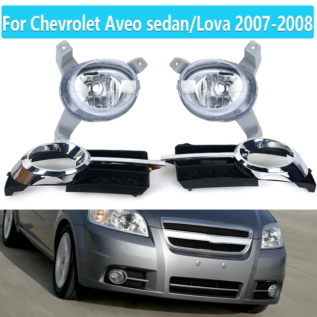 Światło przeciwmgielne do Chevrolet Aveo sedan/Lova 2007 2008, przedni zderzak samochodowy, światło przeciwmgielne, osłona ramki, maskownica, kratka