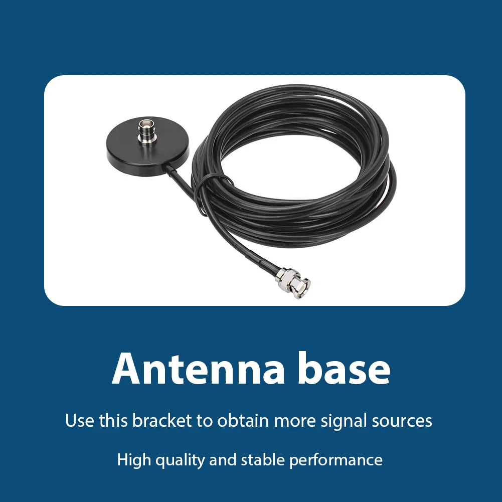 RG58 Mobile Radio Antenna Mount Portable BNC Female Magnetic Mount Base 5 Meters for Two Way Radio for Wireless Microphone