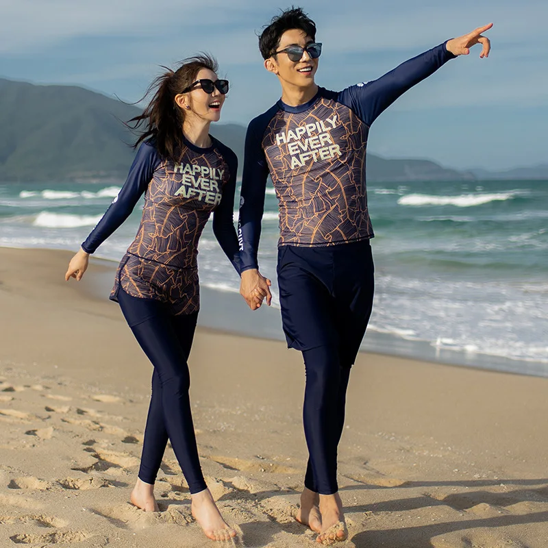 

Womens Five Piece Rash Guards Long Sleeve Swim Shirt+Pants+Bra+Briefs+Trunks Quick Dry Swimsuits UV Sun Protection Beachwear