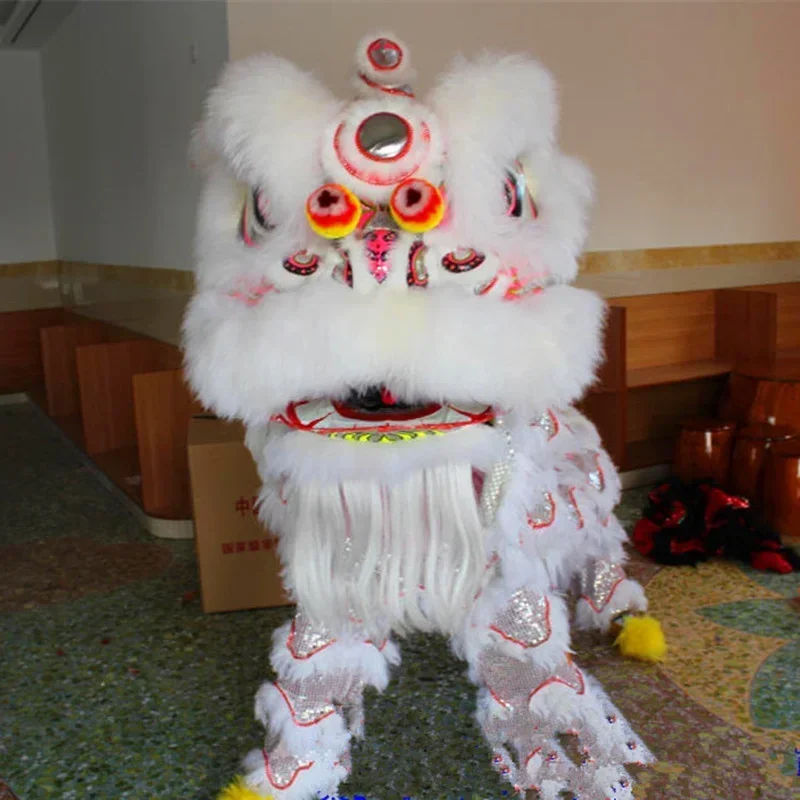 Christmas Advertising Cosplay Lion Dance Mascot Costumes Chinese Folk Parade Red Wool Southern Lion Halloween Carnival Fancy P