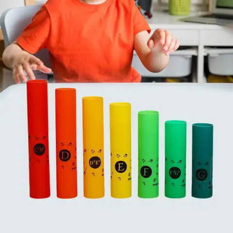 Music Percussion Tube Set Classroom Instruments 7 Note Musical Tubes for Ages 3 4 5 6 Children Music Toy Classroom Party Favor