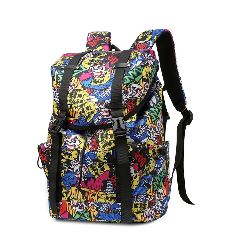 

2026 Newest Casual Personality Flower Print Double Shoulder Bags Outdoor Trendy Fashion Backpack For Travel
