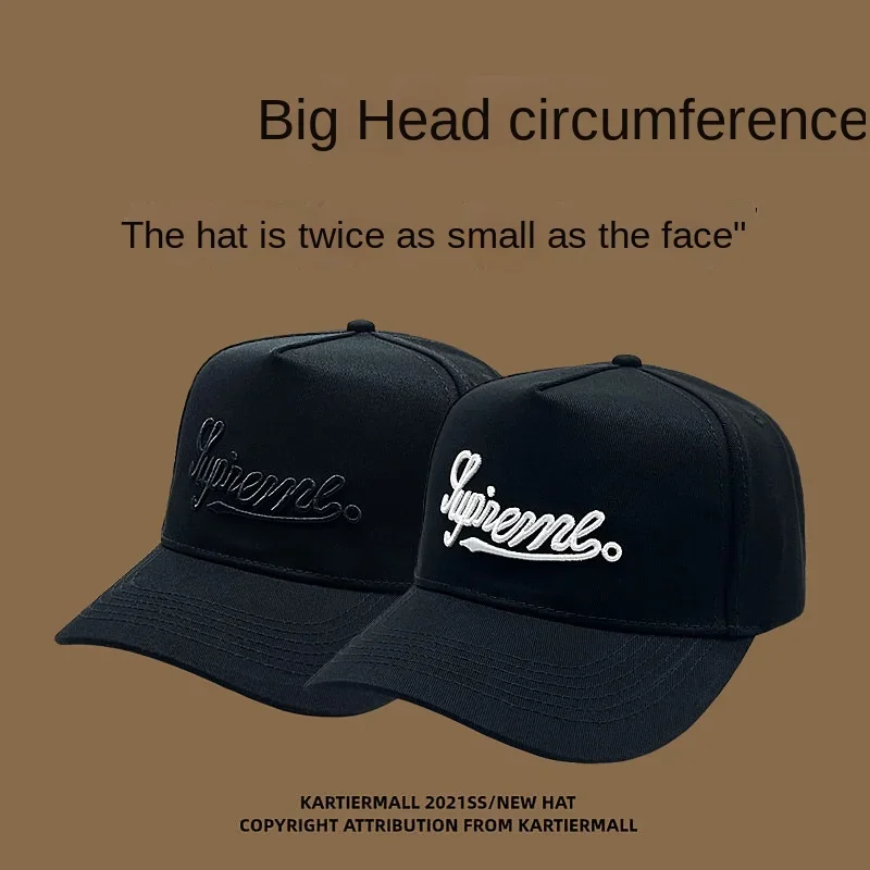 Baseballkappen für Männer und Frauen mit großem Kopf, XXL, Übergröße, hohe Krone, verstellbar, einfarbig, solide Snapback-Hüte, 56–60 cm, 60–65 cm – Detail 2