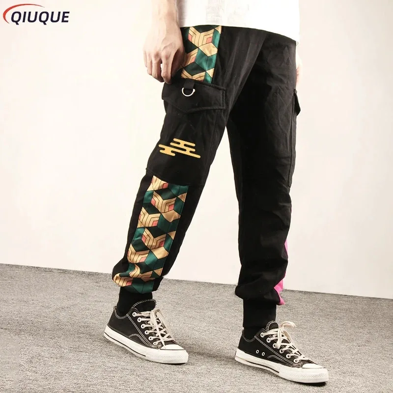 qq45Anime pantalones casuales Kamado Tanjirou Nezuko Agatsuma Zenitsu Tomioka Giyuu Kochou Shinobu pantalones de chándal pantalones monos