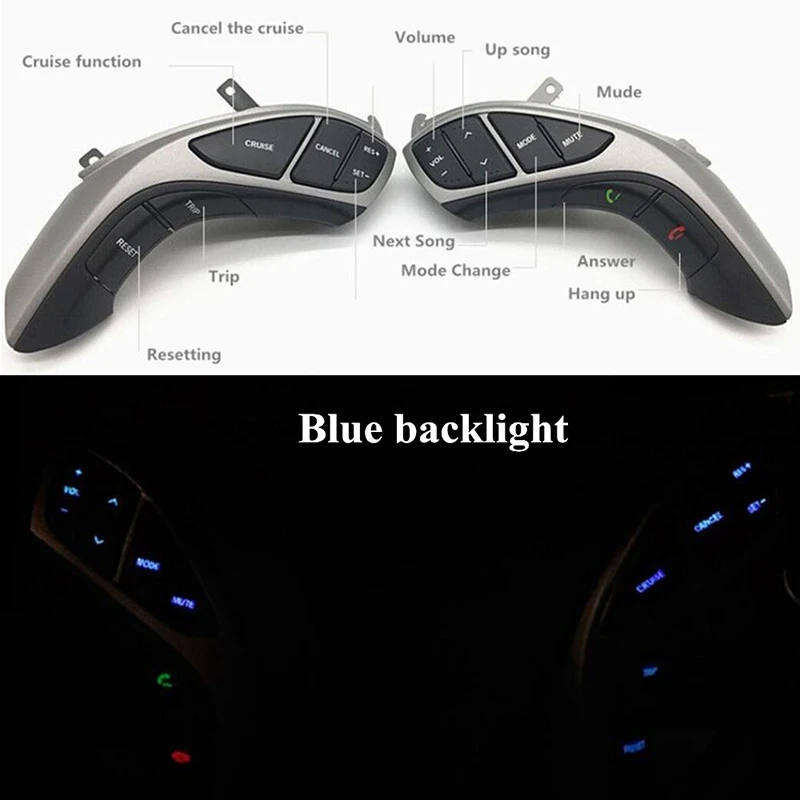 Cruise Control Music Steering Wheel Buttons for 2012-2015 AT 2012-2014 MT I30 MT Switch-12 Pins-Low