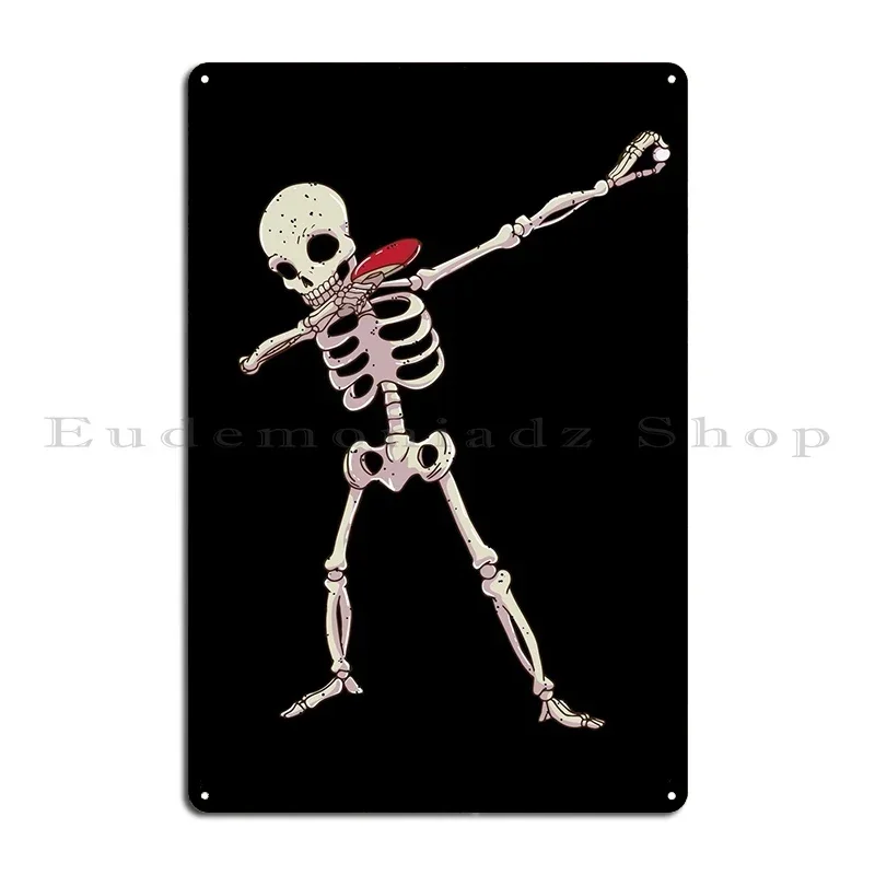 Dabbing Ping Pong Skeleton Metal Sign Decoration Club Home Print Club Tin Sign Poster