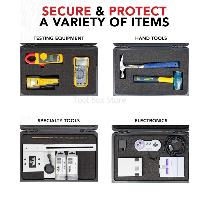 Imagem -04 - Impermeável Difícil Carry Case Bolsa Caixa de Ferramentas de Plástico Case de Instrumento de Segurança Caixa de Armazenamento Portable Hardware Toolbox