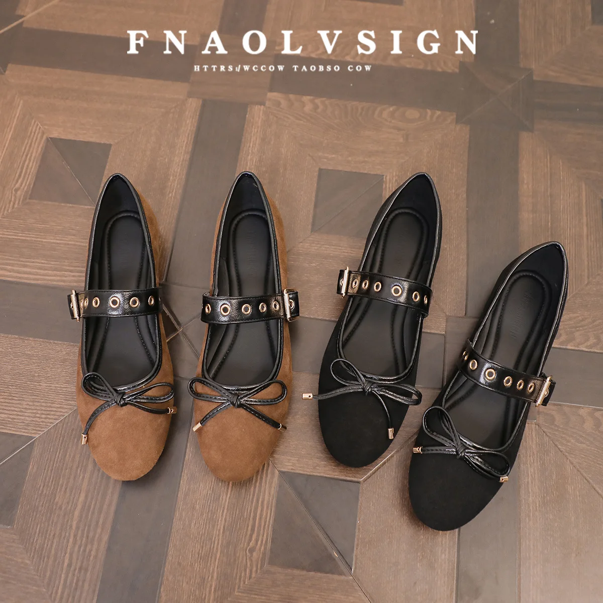 

Женские балетки Мэри Джейн с заклепками и кожаным ремешком в стиле панк, женские лоферы на плоской подошве с галстуком-бабочкой, офисная рабочая женская обувь на танкетке, модная уличная обувь