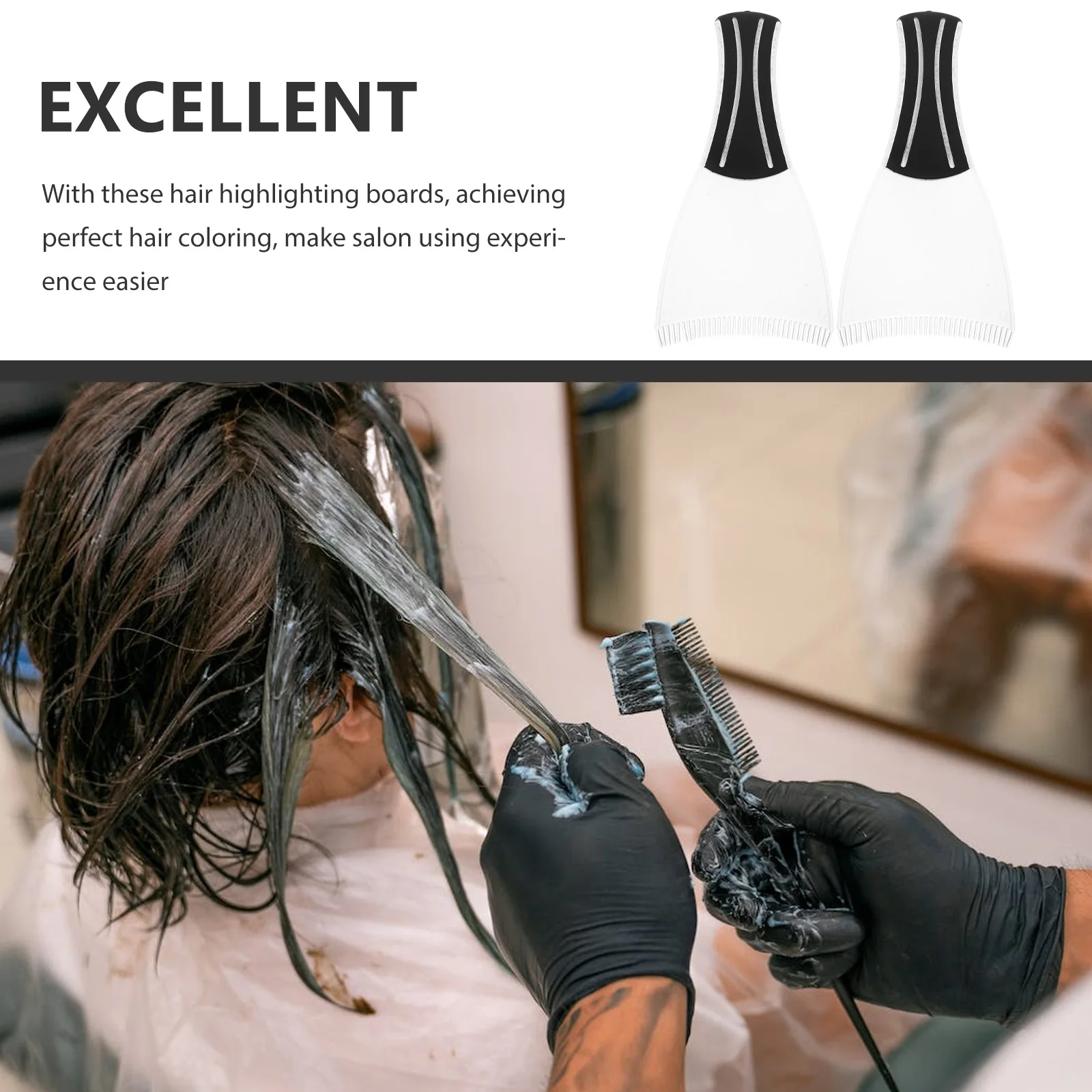 

2Pcs Hair Dyeing Boards Highlighting Tools Color Paddle Foiling Supplies Salon Styling Accessories Women Hair Coloring Kits