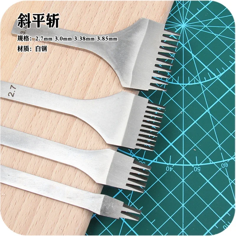 White Steel DIY Leather Craft Kits 2.7/3.0/3.38mm Oblique Flat Cutting Manual Diamond Cutting Tools Multiple Specifications