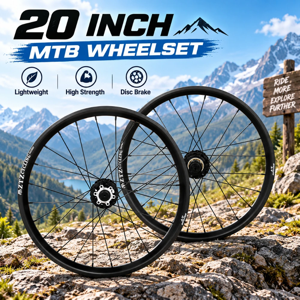 20 Inch Bike Wheelset 24H Aluminum Alloy Quick Release Disc Brake Wheels HG 8-12 Speed for Folding Bike BMX Kids Bike