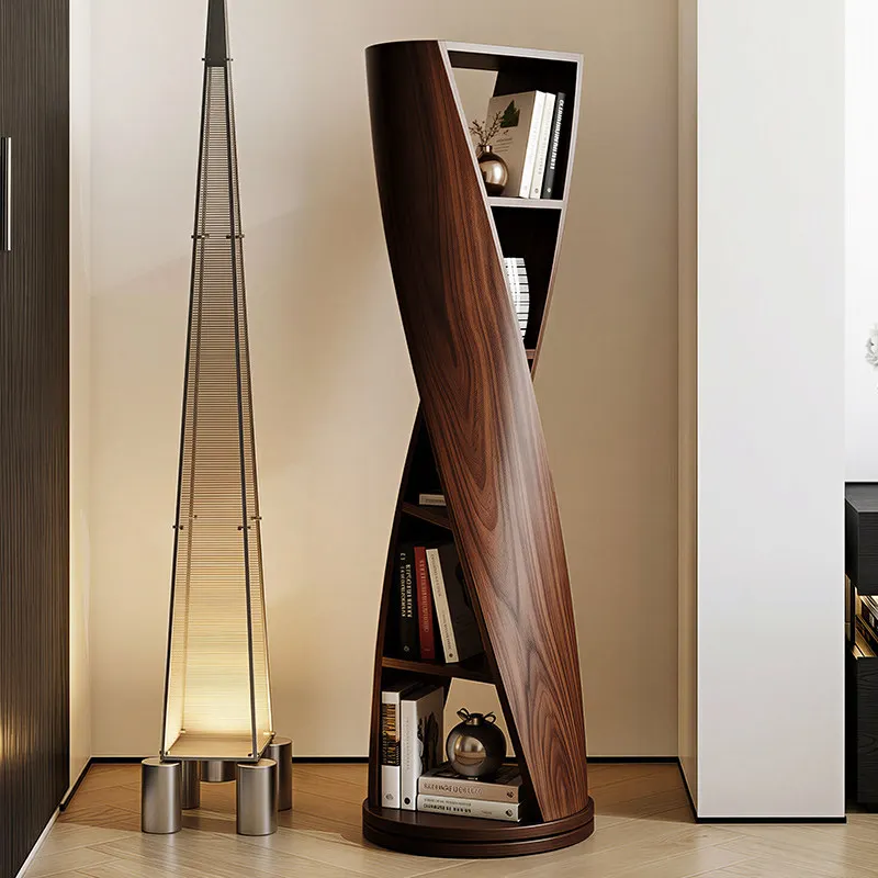 CX personalized art creative bookshelf living room floor special-shaped integrated rotating design reading decorative cabinet