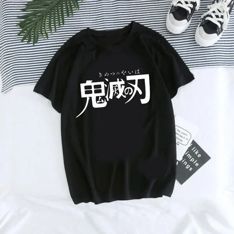 Women T-shirt Kaus Grafis Anime Demon Slayer Uniseks Tanjirou Kamado Kaus Wanita Kimetsu No Yaiba Nezuko Kaus Wanita