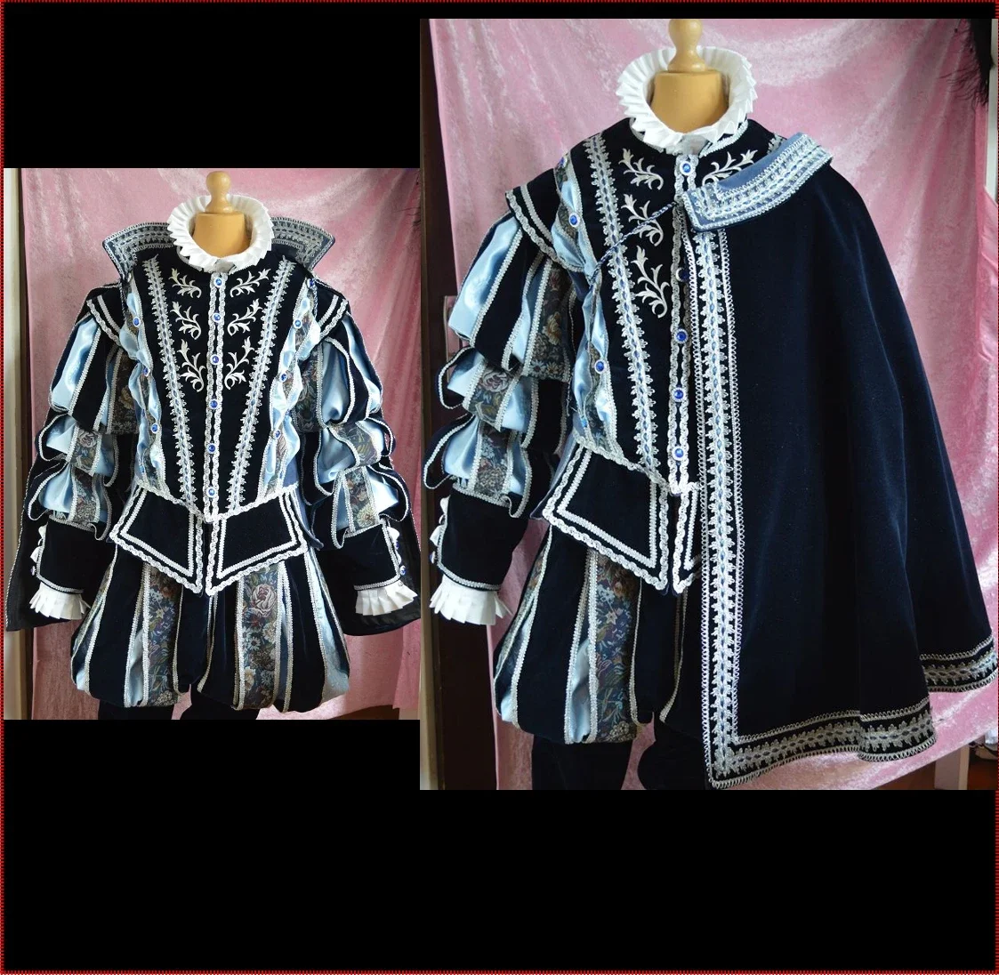 15. Jahrhundert Tudor elisabethanischer König Prinz Fancy Samt Ballkleid Henry VIII Regency Anzug mit Umhang Edelmann Renaissance Set